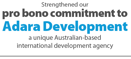 pro bono commitment to Adara Development strengthened